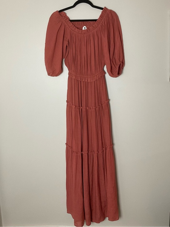 Flawless Dresses & Skirts - Flawless Rust Tiered Maxi Dress Tiered Puff Sleeves Granola Earthy Boho Hippie S